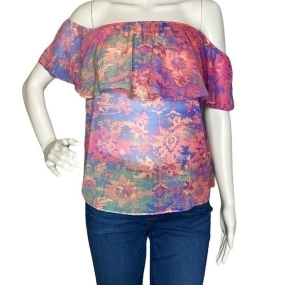 Show Me Your MuMu Tops - Show Me Your Mumu Rainbow Ombree Blouse